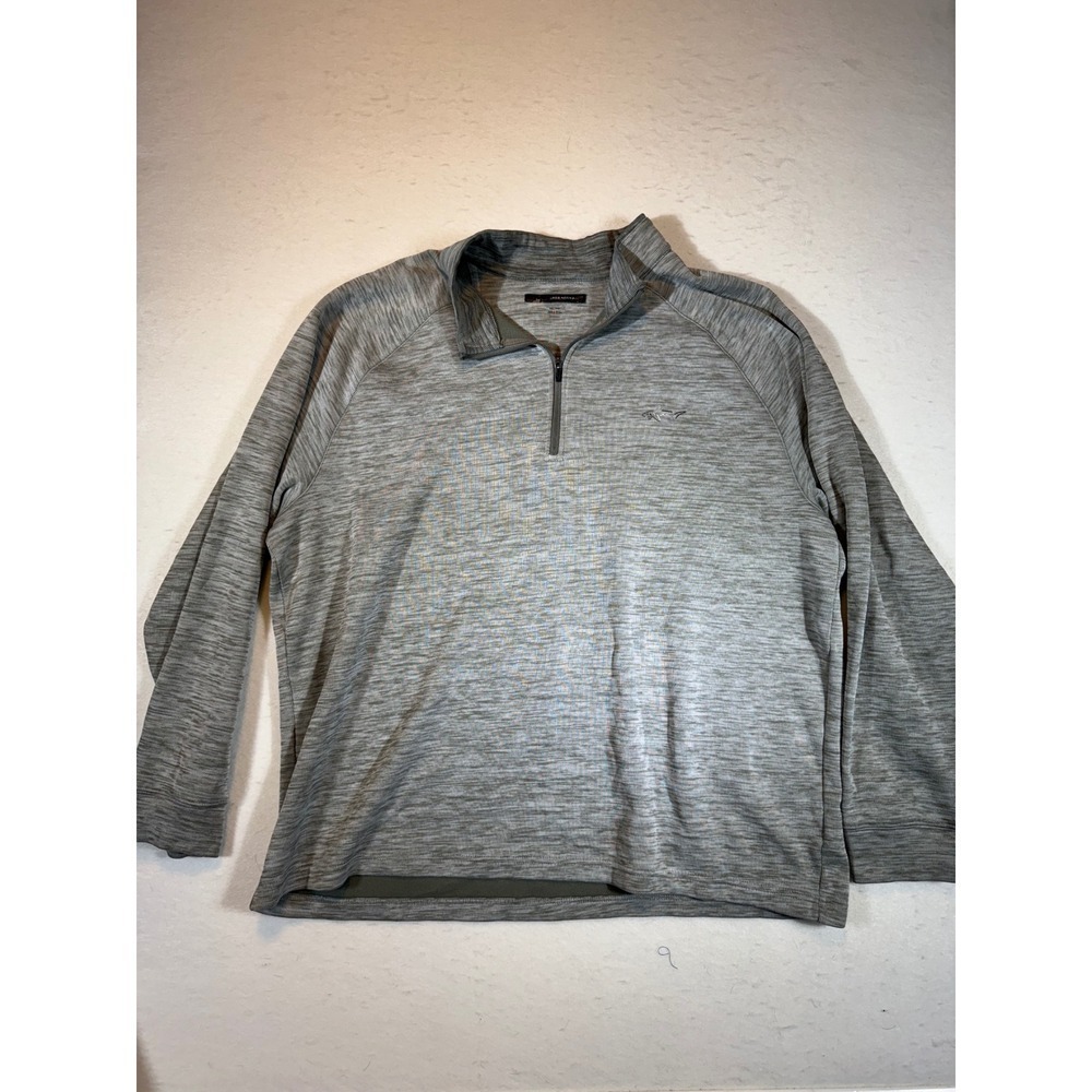 Greg Norman Mens Heathered Gray 1/4 Zip Pullover Golf Sweatshirt Top XXL